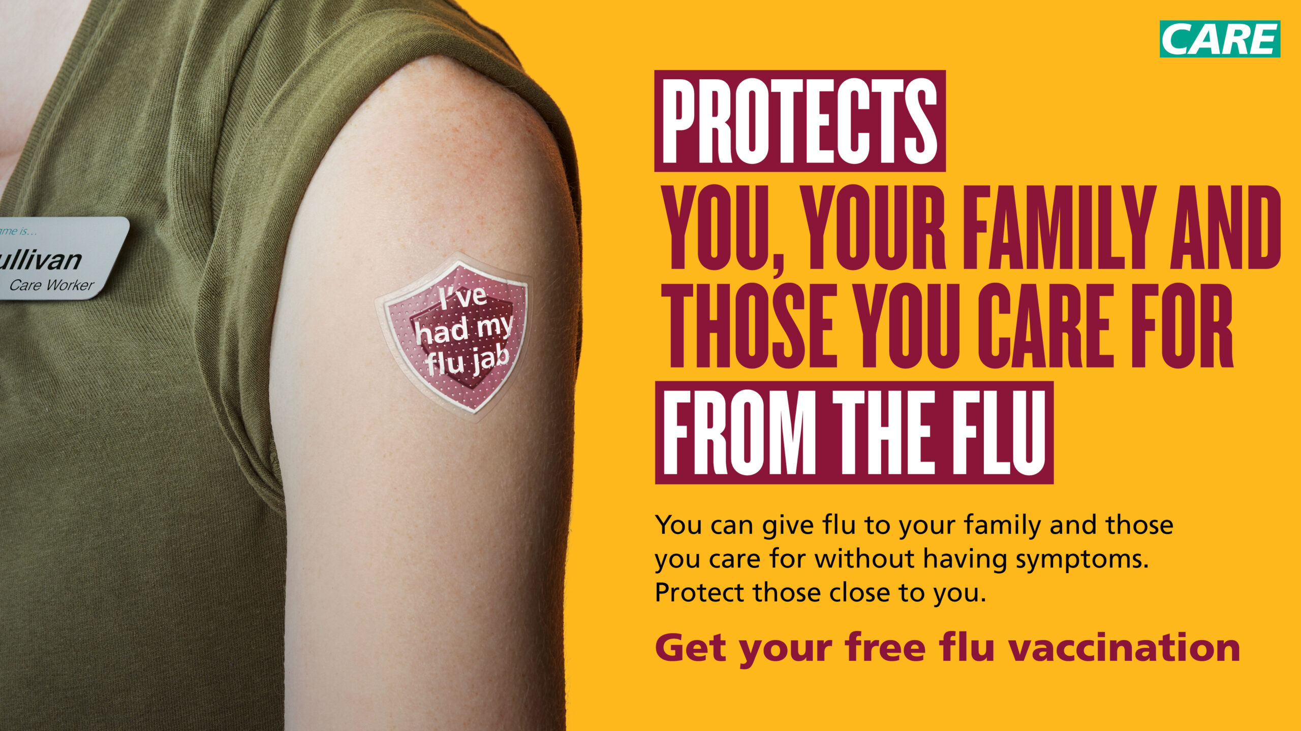 Government post advising people to get a flu vaccination.