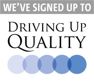 Signed up to Driving Up Quality logo